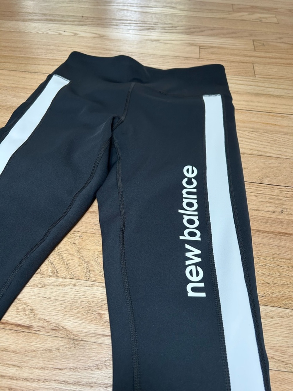 New Balance Black Leggings with White Side Panels